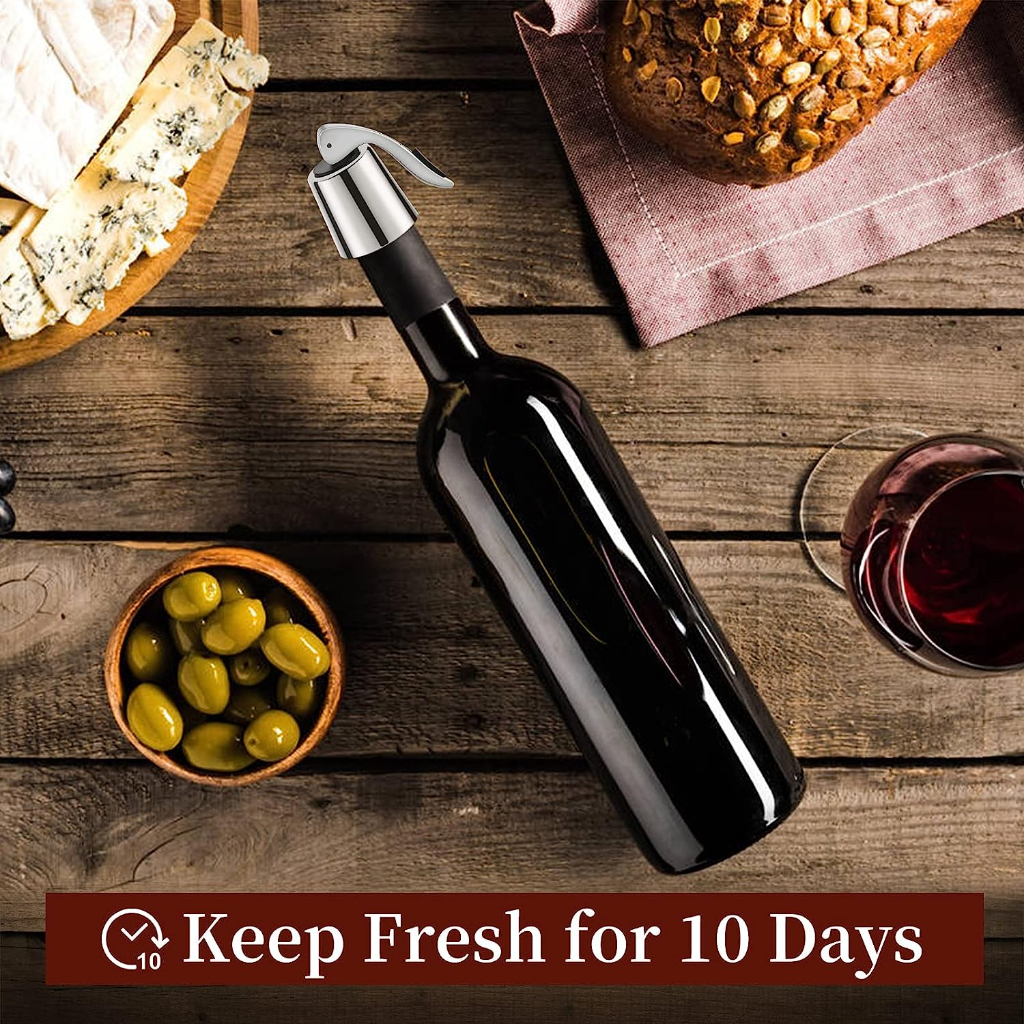 Sunwuun® Wine Stopper Stainless Steel จุกขวดไวน์ จุกไวน์สูญญากาศ จุกขวดไวน์สแตนเลส ใช้ซ้ำได้