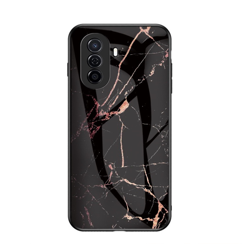 Case Huawei Nova Y70 #เคสฝาหลัง Gradient Color ลายหินอ่อน Glass + PC + TPU Hybrid Case