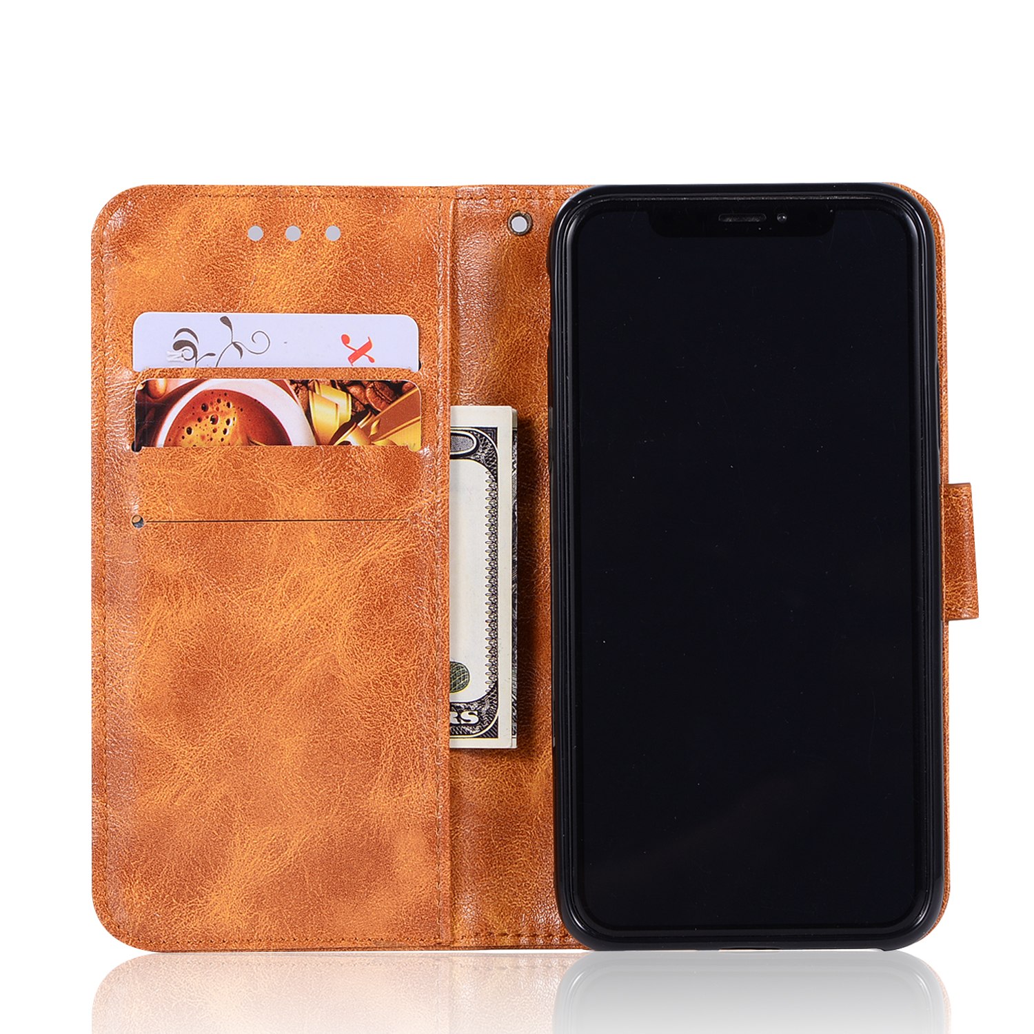 Case iphone 7 plus #เคสฝาพับเกรดพรีเมี่ยมแบบกระเป๋าสตางค์ หนัง PU Vintage สีน้ำตาล - พร้อมส่ง