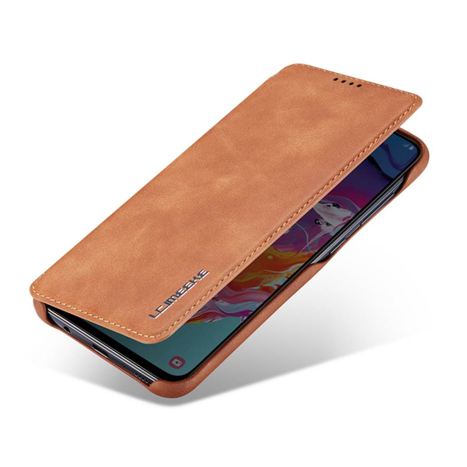 Case Samsung Galaxy A50 / A50s / A30s #เคสฝาพับหนัง PU มีช่องใส่บัตร LC.IMEEKE Retro Style Leather Card Holder