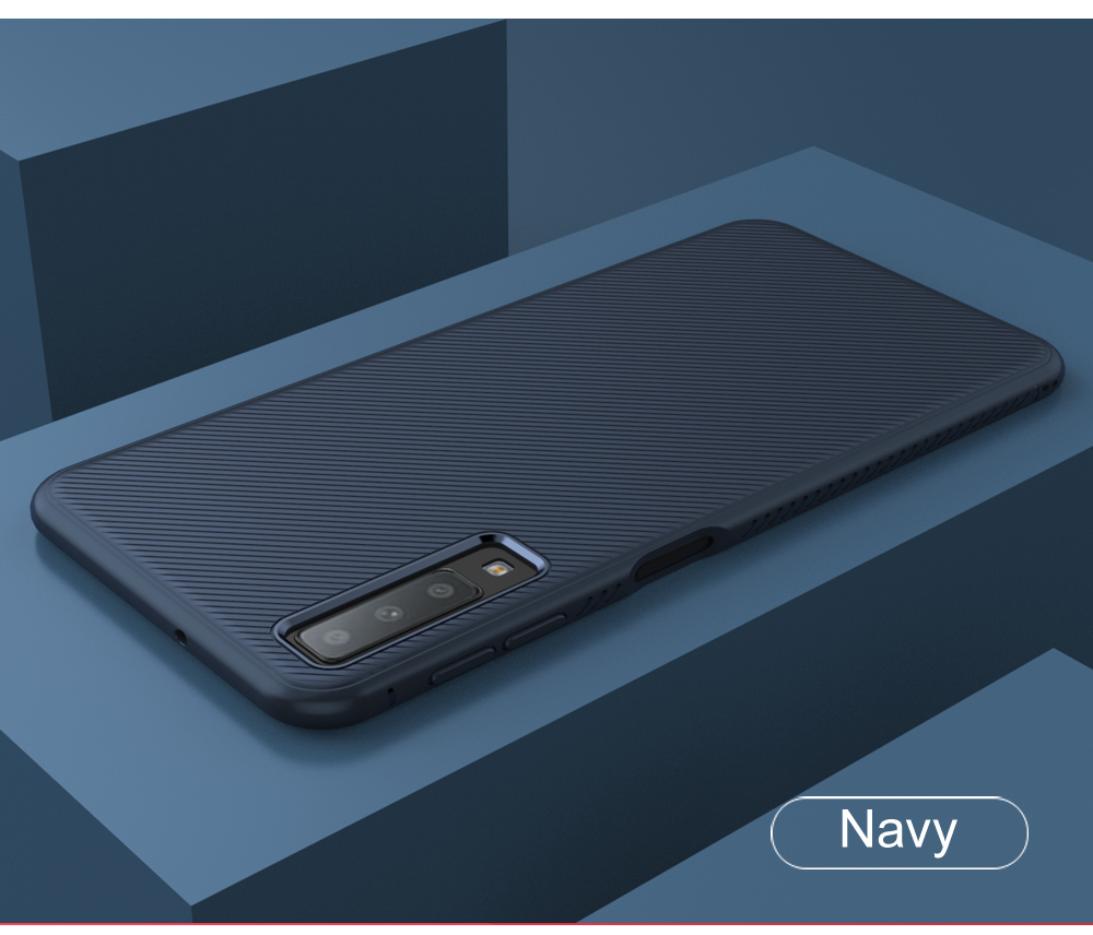 Case Samsung Galaxy A7 (2018) #เคสฝาหลัง TPU LENUO Twill Texture