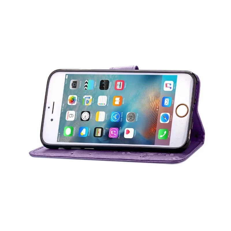 เคส iPhone 6s Plus 6 Plus #เคสฝาพับรูปแบบกระเป๋าสตางค์หนังลายดอกไม้ สวยงามทันสมัย