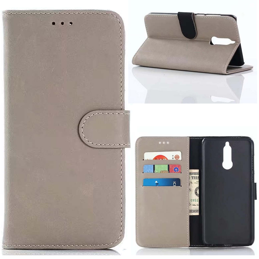 Case Huawei nova 2i #เคสฝาพับสไตล์กระเป๋าสตางค์แบบย้อนยุคผิวหนังม้า