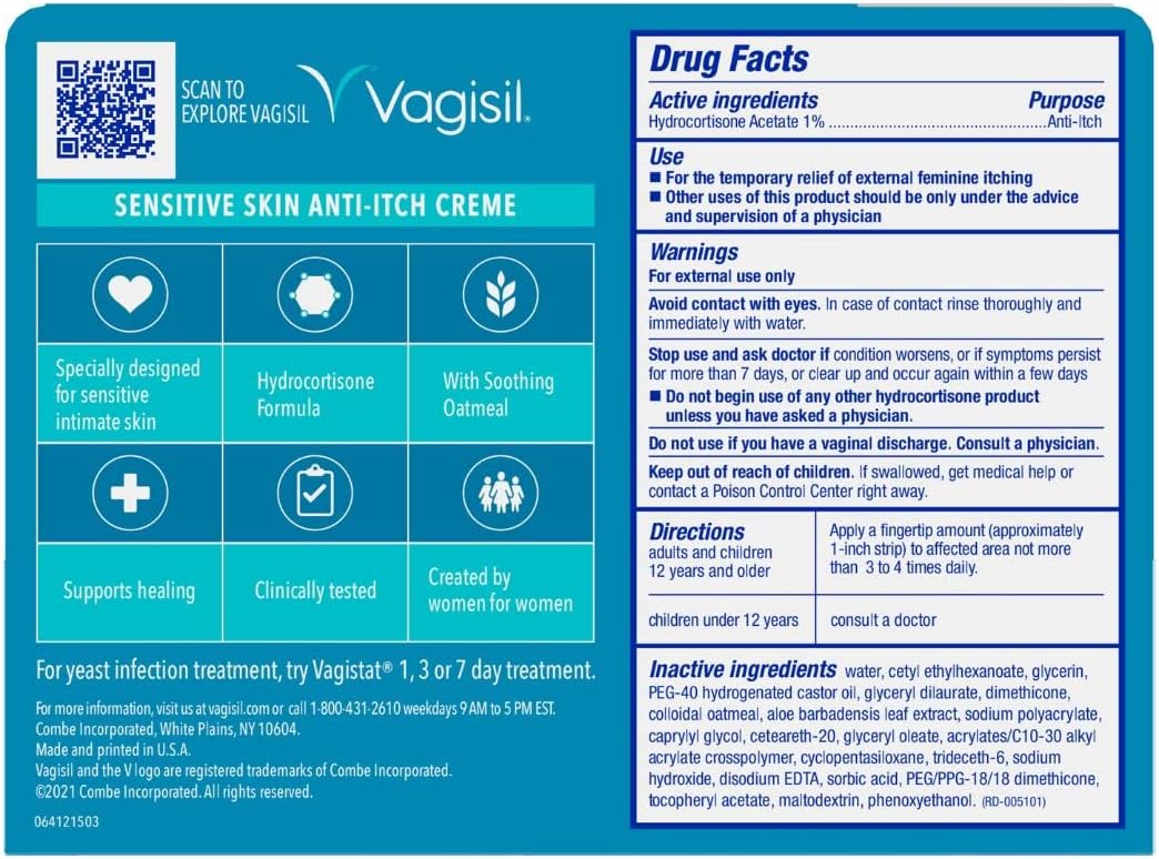 70%-80% Sale!!! EXP.06/2025 Vagisil® Maximum Strength For Sensitive Skin, Anti-Itch Cream with Hydrocortisone 28g ครีมสำหรับจุดซ่อนเร้น ลดคัน