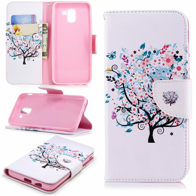 Case Samsung Galaxy J6 (2018) #เคสฝาพับกระเป๋าสตางค์หนัง PU พิมพ์ลายสวยๆ Pattern Printing Leather Wallet