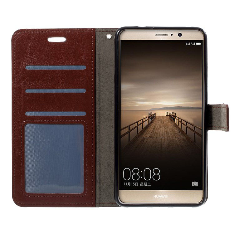 เคส Huawei Mate 9 #เคสฝาพับแบบกระเป๋าสตางค์หนัง PU ผิวหนังม้า Crazy Horse เคสคุณภาพดีราคาถูก