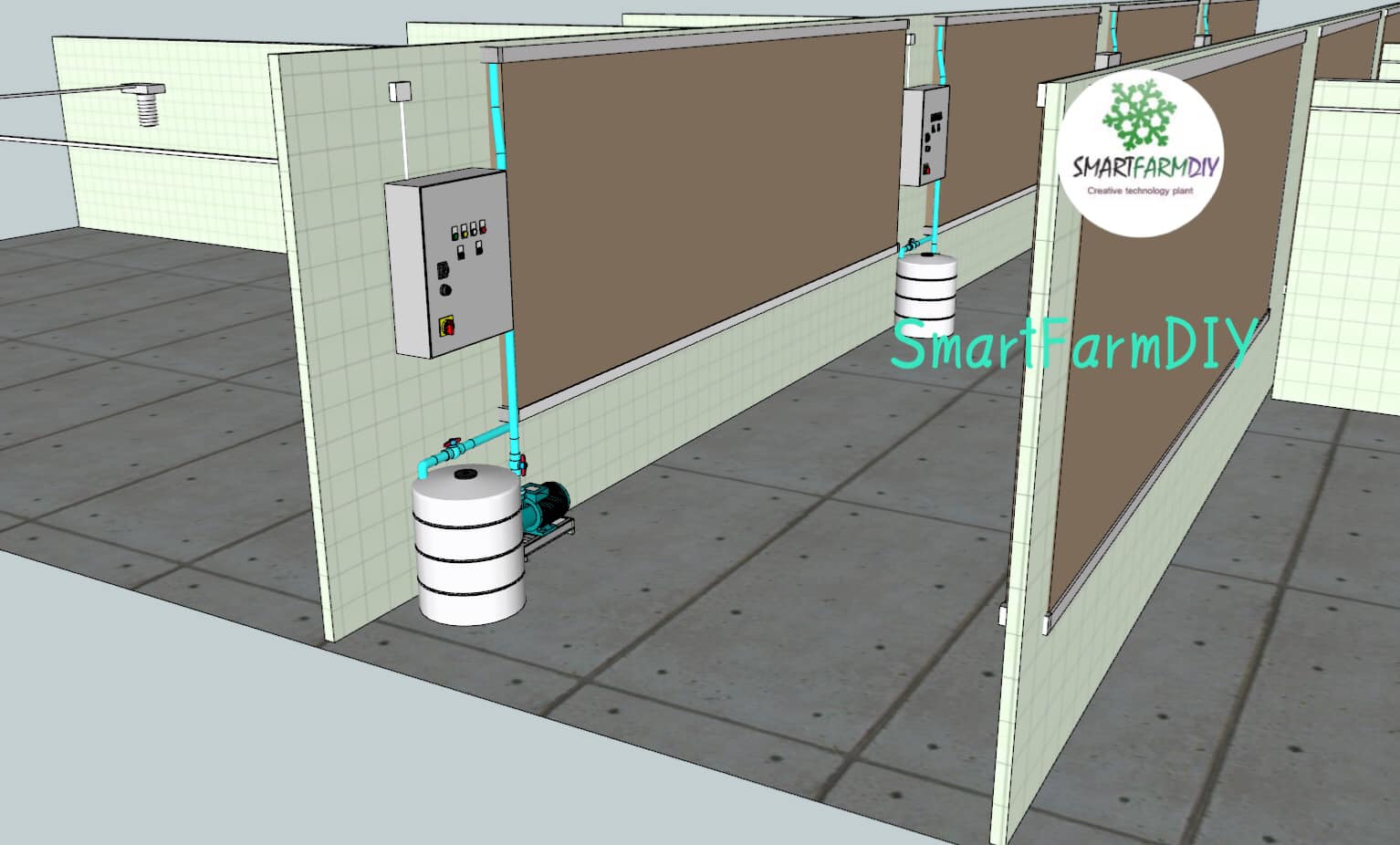 โรงเรือนเพาะเห็ดควบคุมอุณหภูมิความชื้นพร้อมระบบ (IoT)
