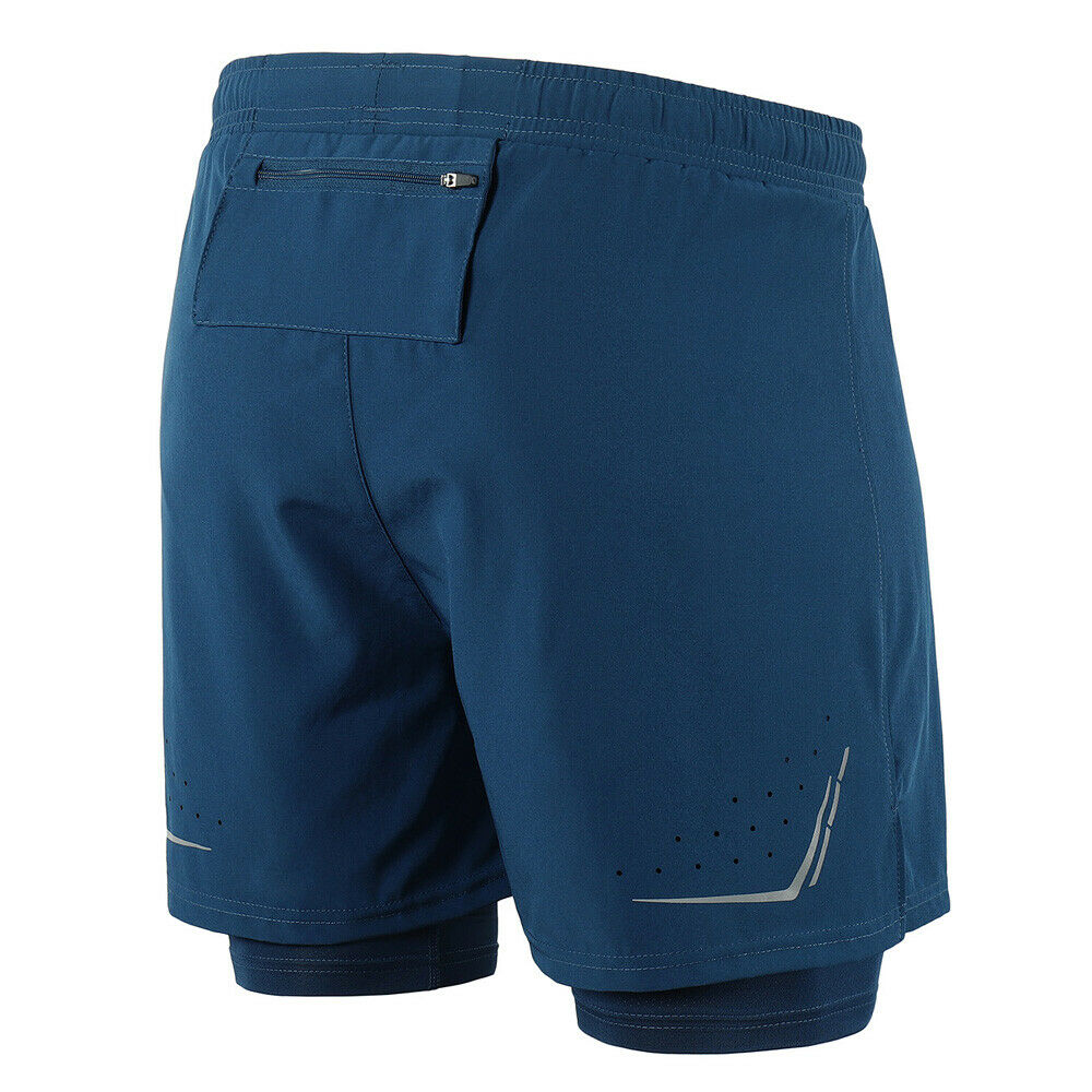 กางเกงวิ่งมาราธอน 2-in-1 มีซิปกระเป๋าหลัง มีช่องเก็บผ้าเช็ดเหงื่อได้ ARSUXEO รุ่น B192(F6)