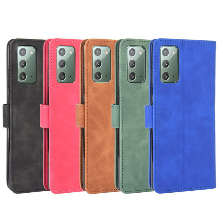 Case Samsung Galaxy Note 20 / Note 20 5G #เคสฝาพับแบบกระเป๋าสตางค์หนัง PU มีช่องใส่บัตร Leather Wallet Card Holder Phone Cover