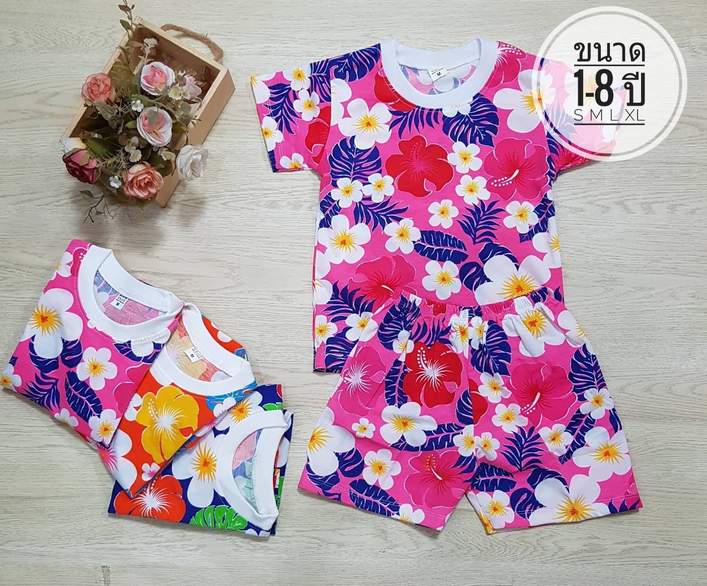 ชุด set เสื้อกับกางเกงลายดอก