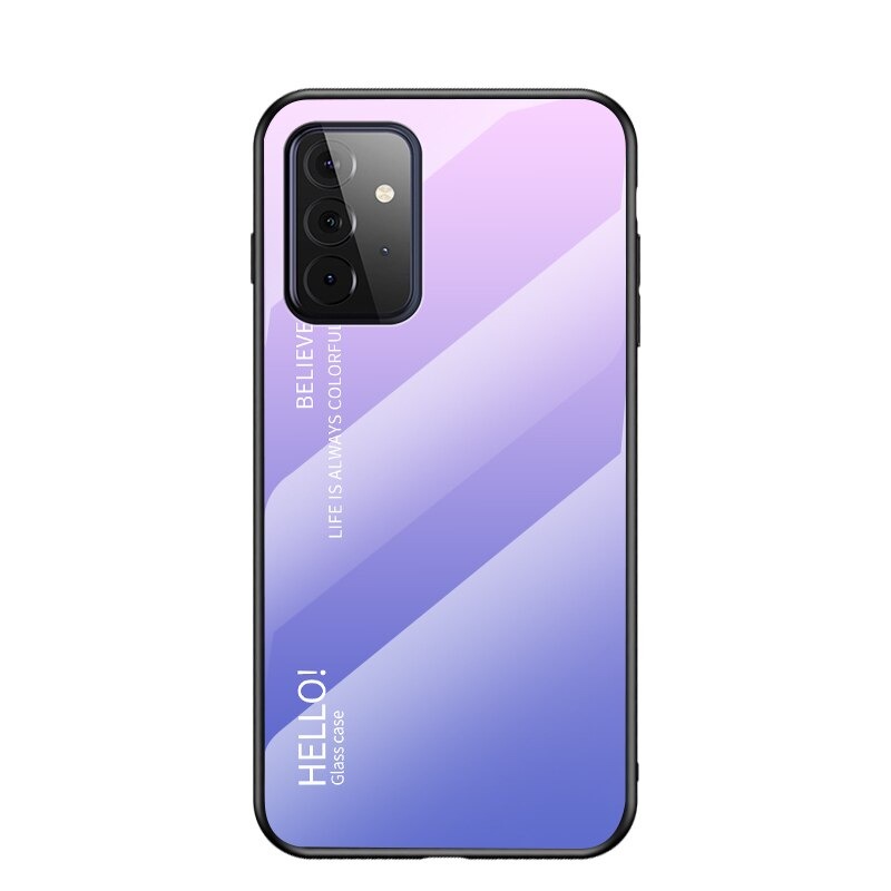 เคส Samsung Galaxy A52/A52 5G/A52s 5G #เคสฝาหลัง Gradient Color Glass + PC + TPU Hybrid Case