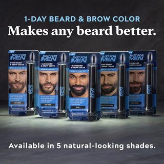 Just For Men® 1-Day Beard Brow Color for Beard and Eyebrows 9g, Dark Brown สีย้อมหนวด เครา ย้อมคิ้ว แบบชั่วคราว
