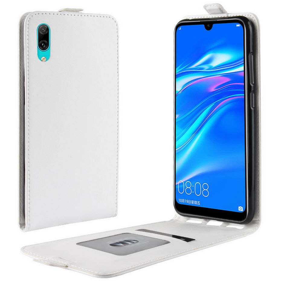 Case Y7 Pro (2019) #เคสฝาพับแนวตั้งหนัง PU ผิวหนังม้า Crazy Horse Skin Leather