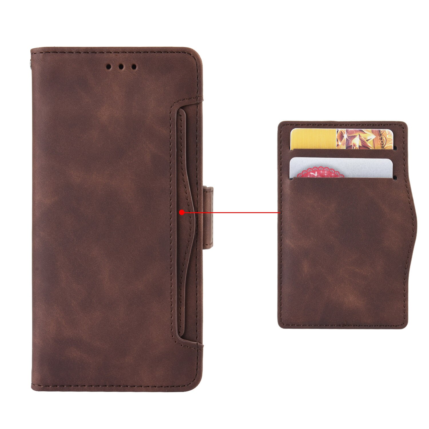 เคส OPPO A15 #เคสฝาพับหนัง PU มีที่เสียบการ์ดหลายช่อง Multiple Card Slots PU Leather Cover