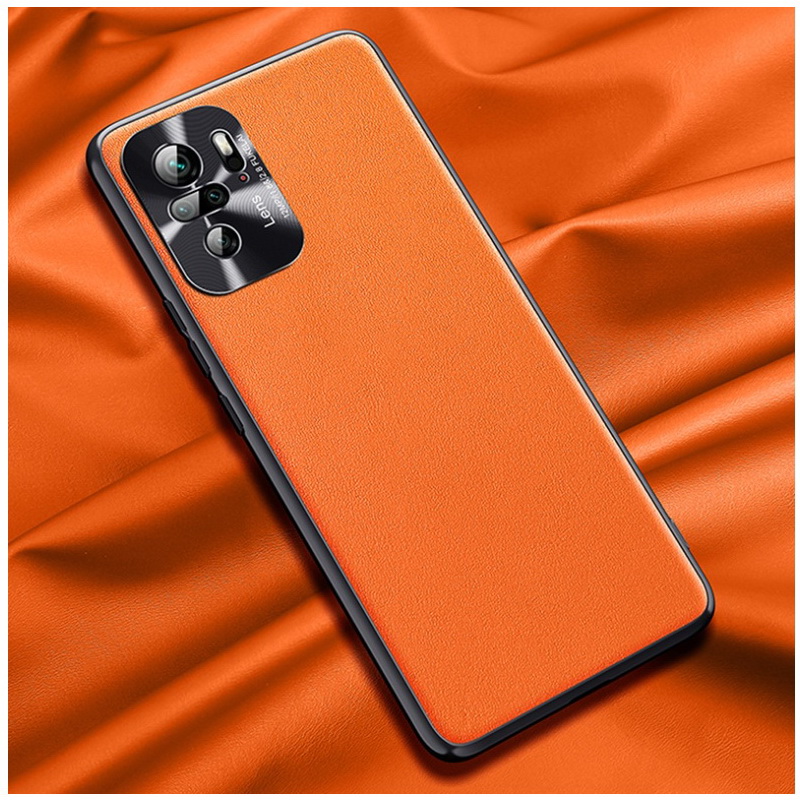 เคส Redmi Note 10 4G #เคสแบบฝาหลัง TPU เคลือบหนัง PU มีกันเลนส์กล้อง Leather Cases Soft Matte Shockproof Protect Camera Back Cover