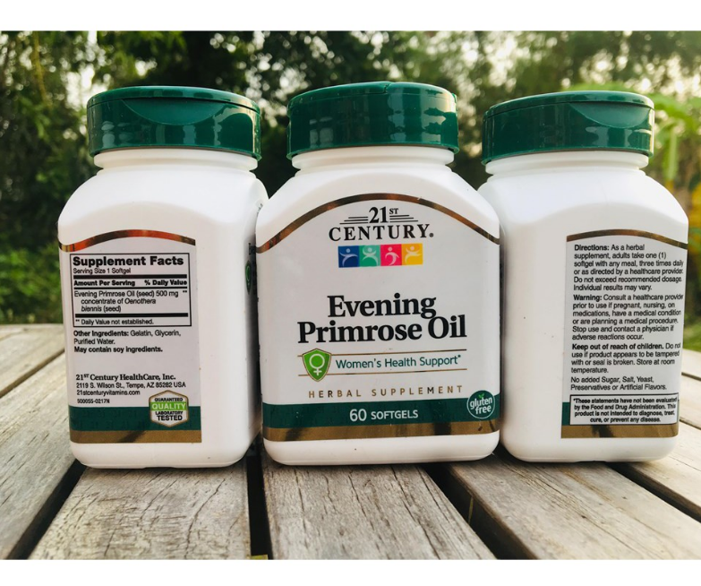 Evening Primrose Oil น้ำมันอีฟนิ่งพริมโรส 500mg 60 Softgels (21st Century) เพื่อสุขภาพของผู้หญิง