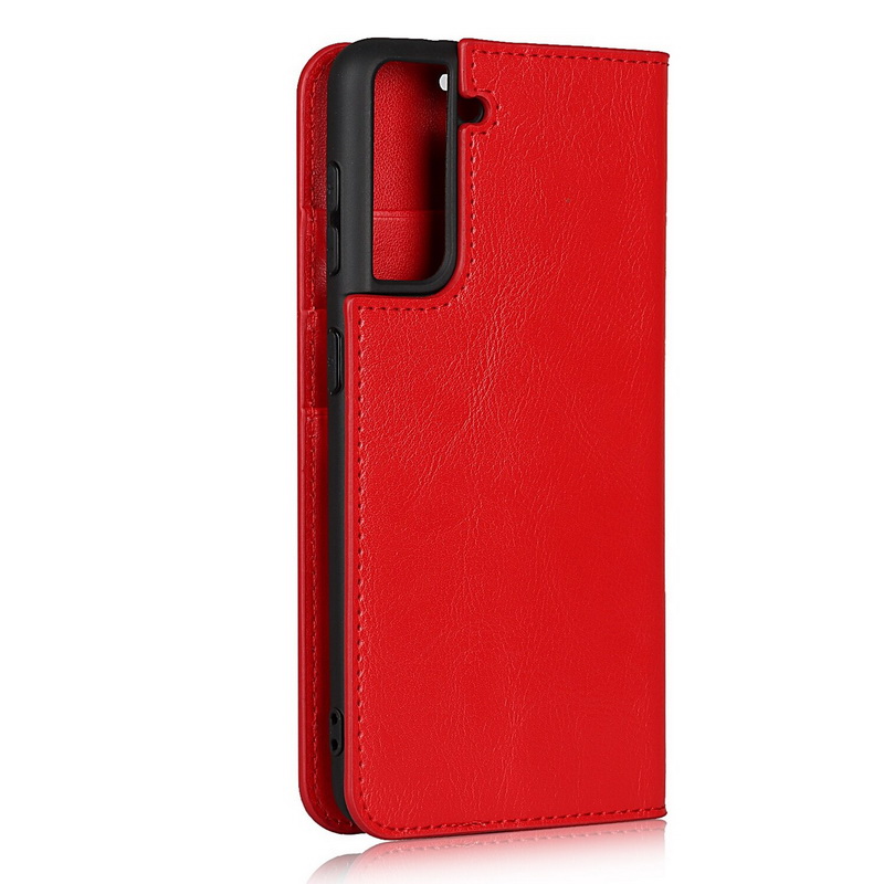 Case Samsung Galaxy S21 FE 5G #เคสฝาพับหนังแท้แบบกระเป๋าสตางค์คุณภาพดี Crazy Horse Genuine Leather Cover