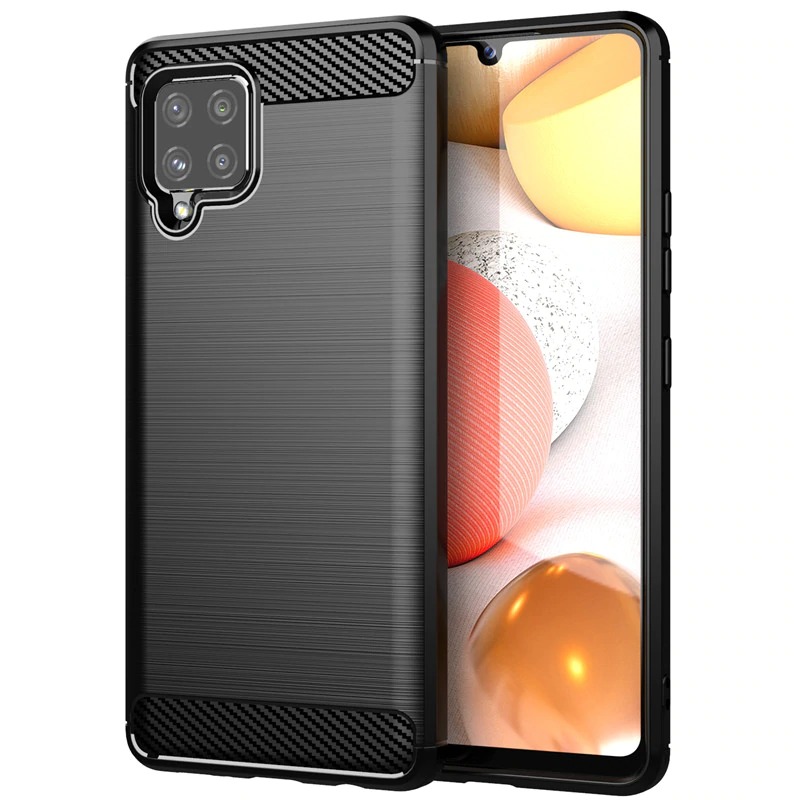 เคส Samsung Galaxy A42 5G #เคสคาร์บอนไฟเบอร์ ผิวขัดแปรง Brushered TPU Back Case