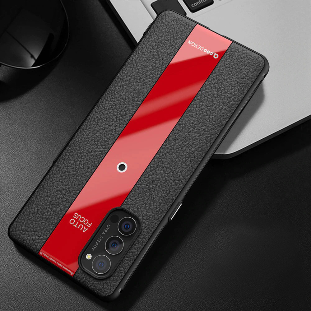 เคส OPPO Reno 4 Pro 5G #เคสฝาหลัง TPU ลายหนัง PU ผิวลิ้นจี่ Luxury Litchi Veins Silicone Ultra-thin Painting TPU Cover