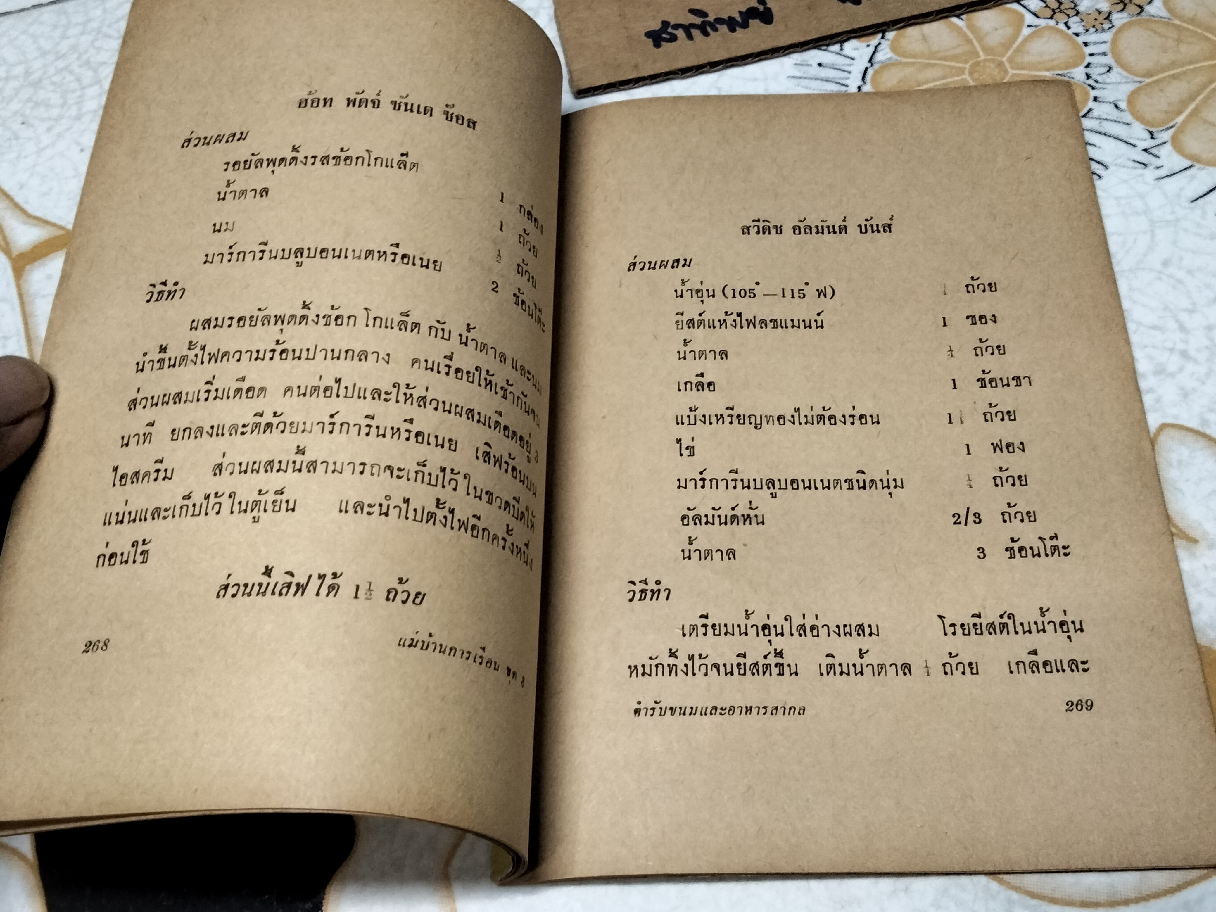 ตำรับขนมและอาหารสากล, ตำราอาหาร และ ตำราอาหารว่าง ขายรวม 9 เล่ม (ฉบับคู่แฝด แม่บ้านการเรือน ) ตำรับนี้ จากการสาธิตของเสรีวัฒน์ **สินค้าหมด**