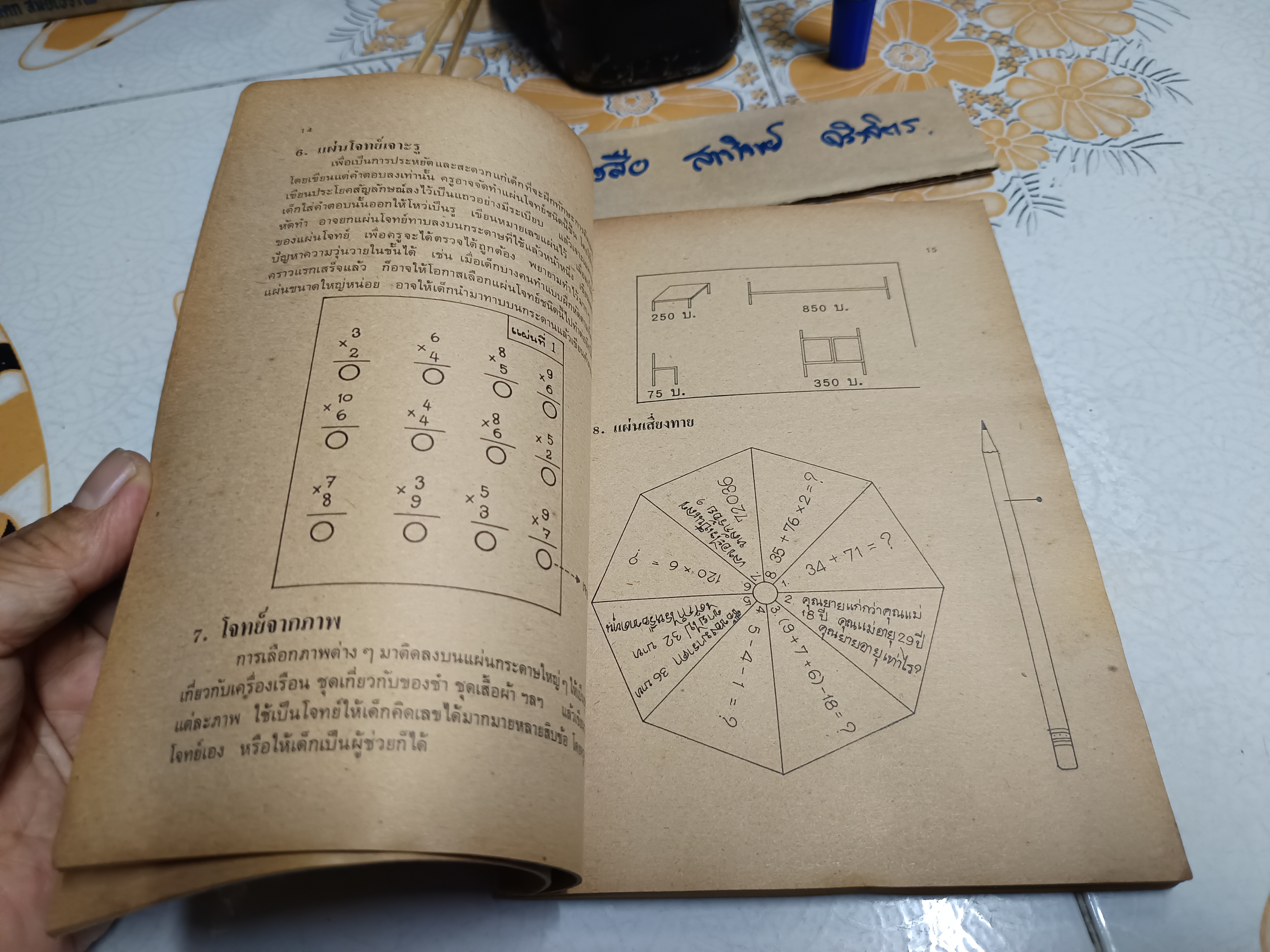 ช่วยครูคิด - ประมวลอุปกรณ์การสอนเกมและกิจกรรมสำหรับเด็ก โดย อรสา กุมารี ปุกหุต พิมพ์ครั้งแรกพ.ศ 2522 สำนักพิมพ์ไทยวัฒนาพานิช