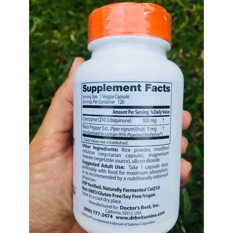 Doctor's Best® USP Verified-High Absorption CoQ10 with BioPerine 100 mg 360 Veggie Capsules ช่วยโรคหัวใจ ความดัน ไมเกรน