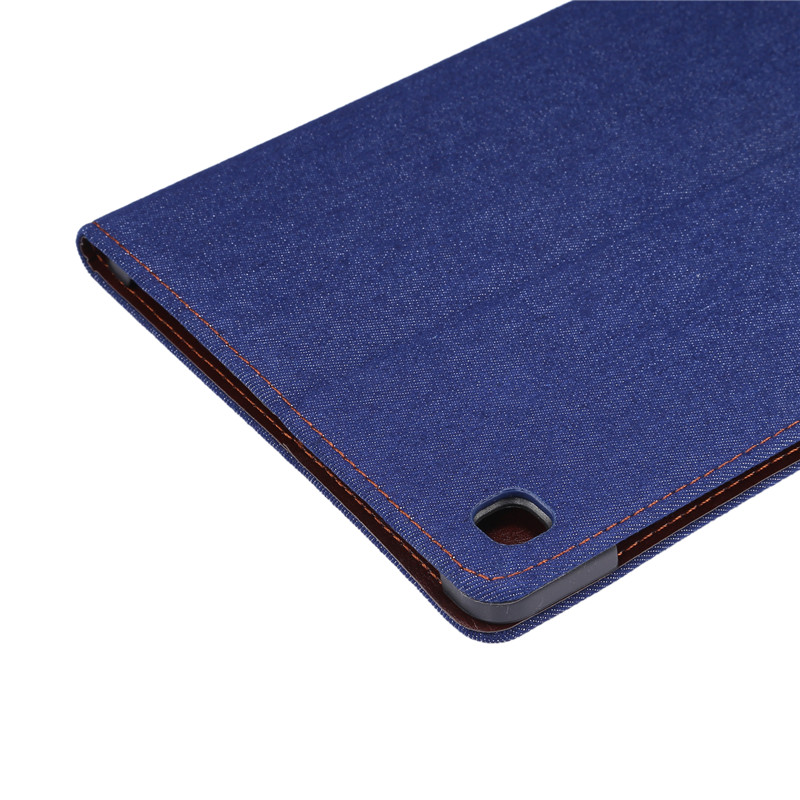 Case Samsung Galaxy Tab S6 Lite 10.4 SM-P610 SM-P615 SM-P617 #เคสฝาพับหนัง PU ผิวยีนส์พับตั้งได้ Jeans Cloth Leather Wallet