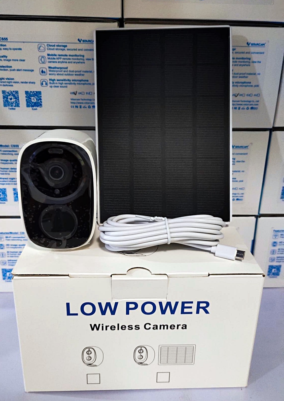 Vstarcam Vstarcam กล้องวงจรปิดกล้องรักษาความปลอดภัยพลังงานแสงอาทิตย์กลางแจ้งพร้อมแผงโซล่าเซลล์ รุ่นCB54 คมชัด3ล้านพิกเซล ขาว