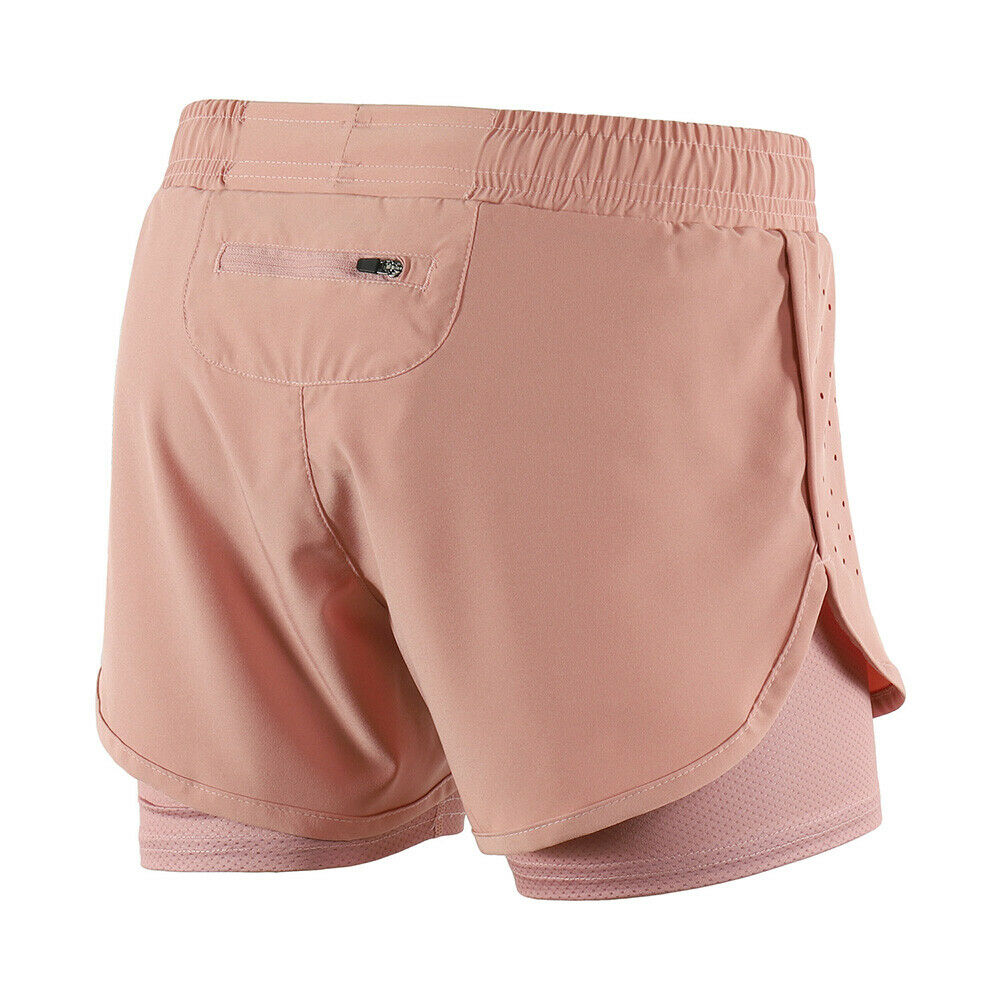 กางเกงวิ่ง ขาสั้นผู้หญิง 2-in-1 มีซับใน มีซิปกระเป๋าหลัง ARSUXEO (G7)