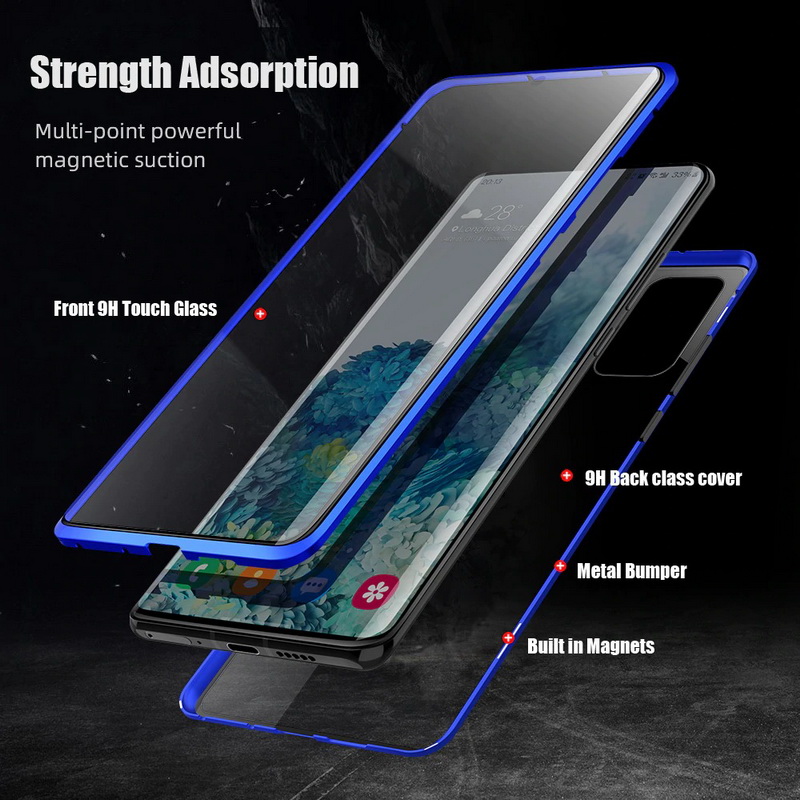 Case Redmi Note 10 Pro #เคสฝาครอบกระจกขอบโลหะดูดซับแม่เหล็กหน้าหลัง Fully Protection Magnetic Adsorption Glass Metal Phone Protective