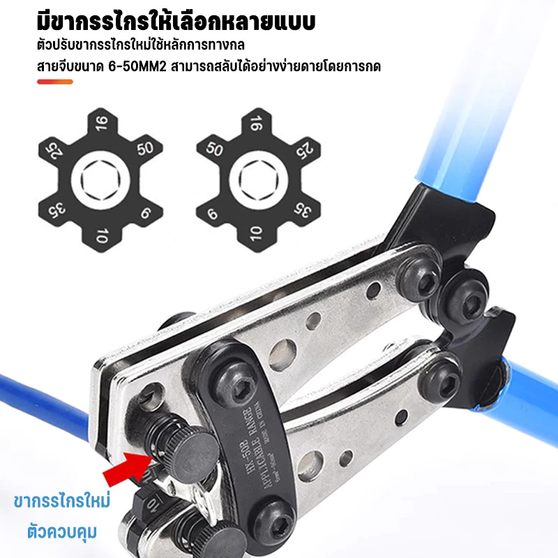 คีมย้ำหางปลาแบบเปลือย รุ่น HX-50B
