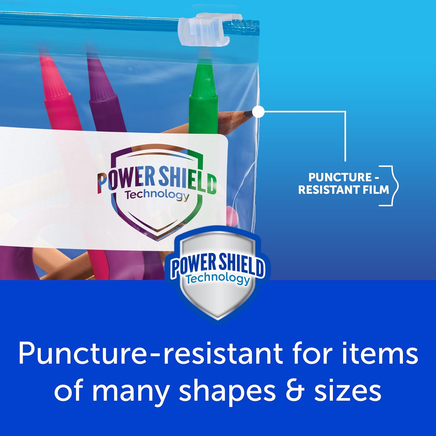 Ziploc® Freezer Quart Slider 34,75 Bags Power Shield Technology ถุงเก็บอาหาร ถุงอเนกประสงค์