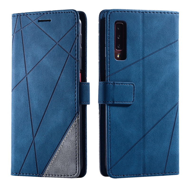 Case Samsung Galaxy A7 2018 #เคสฝาพับหนัง PU มีช่องเสียบบัตรอื่นๆในตัว Geometric Pattern Leather Card Holder Protective
