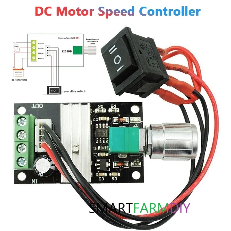 ชุด DC 6V 12V 24V 28V 3A PWM DC Motor Speed Controller ปรับความเร็ว DC Motor Driver สวิทช์ CS CCS ย้อนกลับ