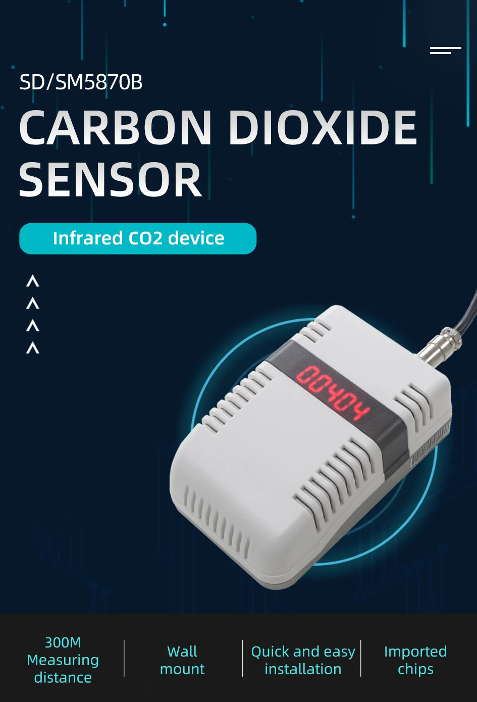 High precision CO2 sensor RS485 วัดก๊าซคาร์บอนไดออกไซต์