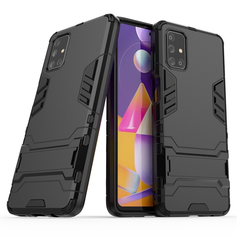เคส Samsung Galaxy M51 #เคสฝาหลังพลาสติก ไฮบริด TPU + Kickstand