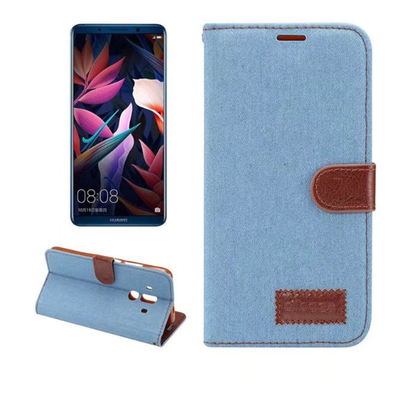 Case Samsung Galaxy Note 9 #เคสฝาพับหนัง PU แบบกระเป๋าสตางค์ผิวยีนส์พับตั้งได้