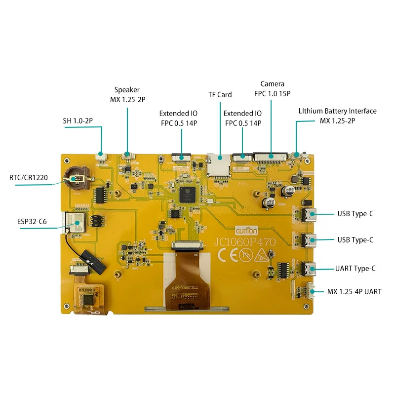 ESP32-P4 บอร์ดพัฒนาหน้าจอสัมผัสแบบ Capacitive ขนาด 7 นิ้ว - PSRAM 32MB