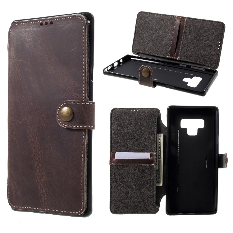 เคส Samsung Galaxy Note 9 #เคสฝาพับแบบกระเป๋าสตางค์หนังแท้ Genuine Leather Wallet