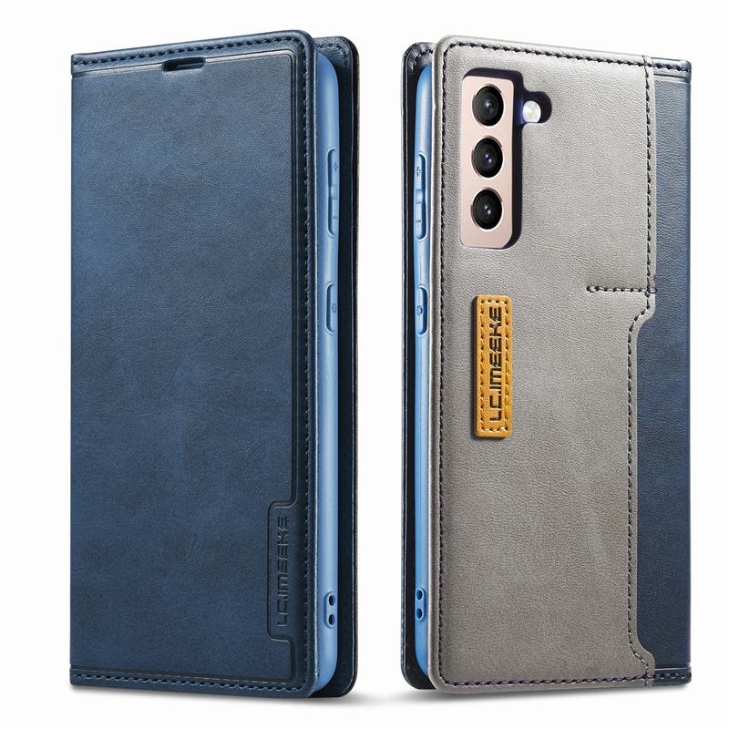 Case Samsung Galaxy S21+ #เคสฝาพับหนัง PU สไตล์กระเป๋าสตางค์พร้อมช่องใส่การ์ด Fashion Retro Card Slot Wallet Flip Cover PU Leather Phone Case