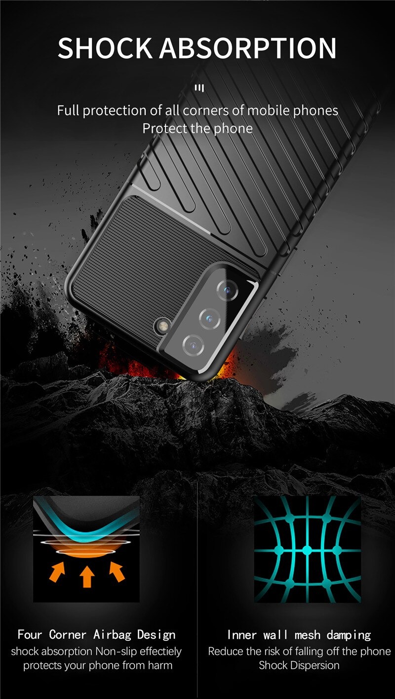 Case Samsung Galaxy S21 FE 5G #เคสฝาหลัง TPU อ่อน Thunder Series Twill Texture Soft TPU