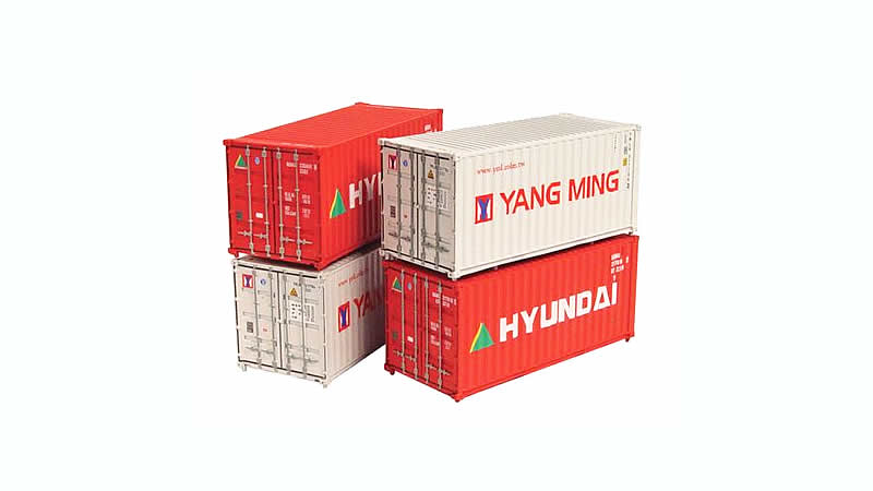Graham Farish 20' Containers Yang Ming/Hyundai - N Scale