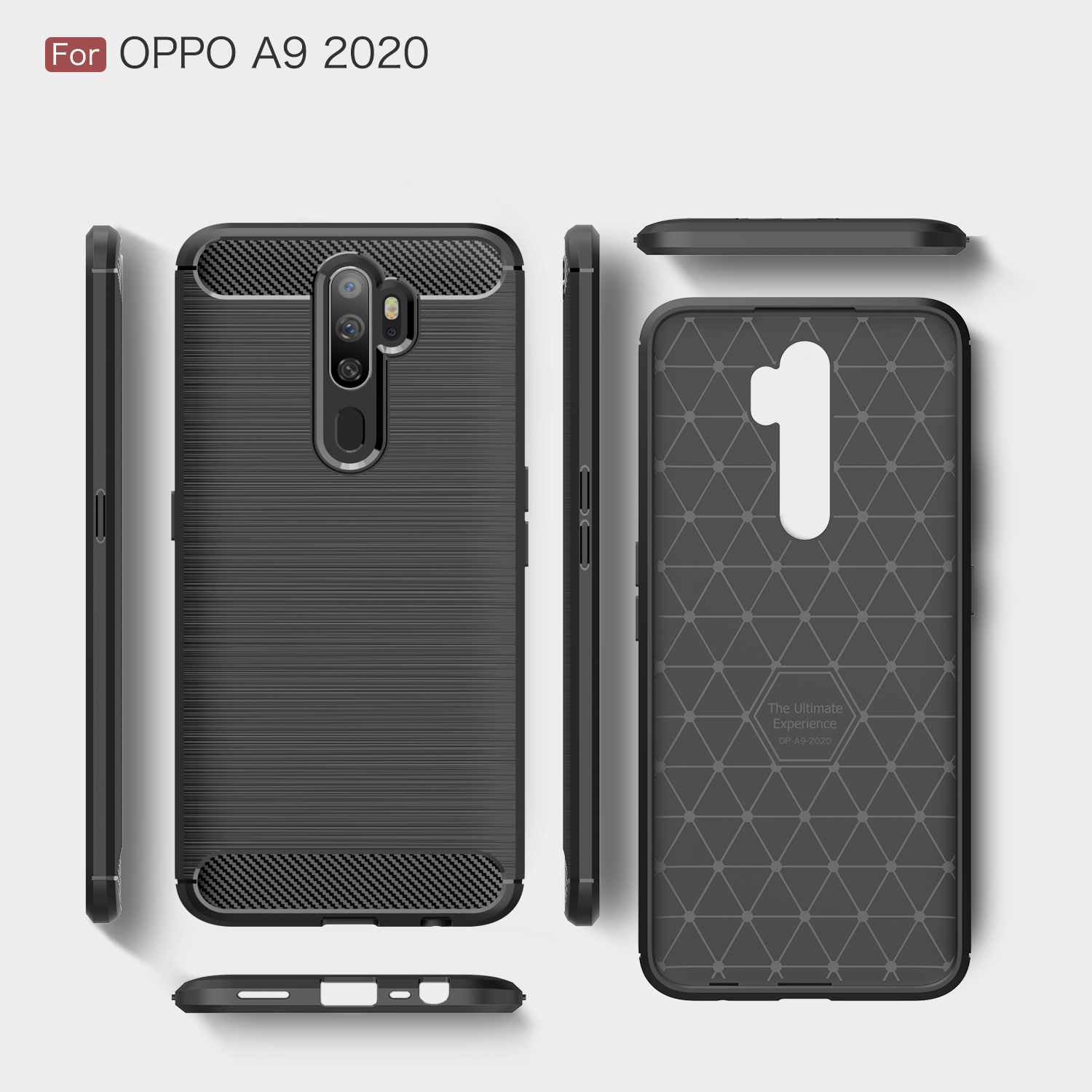 เคส OPPO A9 (2020)/ A5 (2020) #เคสคาร์บอนไฟเบอร์ ผิวขัดแปรง Brushered TPU Back Case