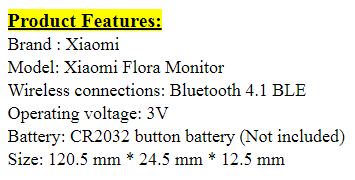 เซนเซอร์วัดค่าในดิน Xiao mi mi care plants Grass Flower Flora Digital Monitor