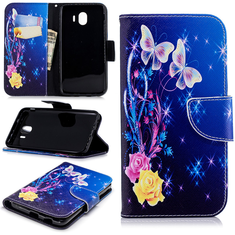 Case Samsung Galaxy J4 (2018) #เคสฝาพับสไตล์กระเป๋าสตางค์พิมพ์ลายสวยๆ Pattern Printing Magnetic Leather