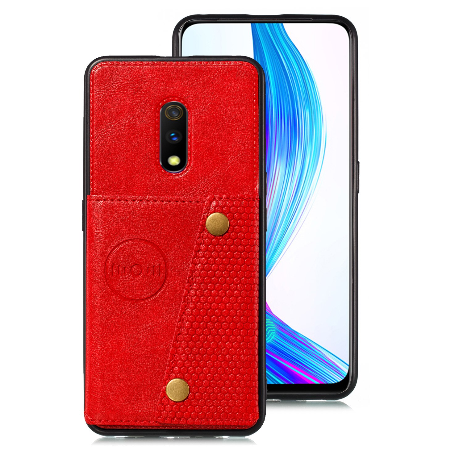 Case OPPO F11 #เคสฝาหลัง TPU เคลือบหนัง PU มีที่เก็บบัตร PU Leather Coated TPU Card Holder Magnetic Kickstand