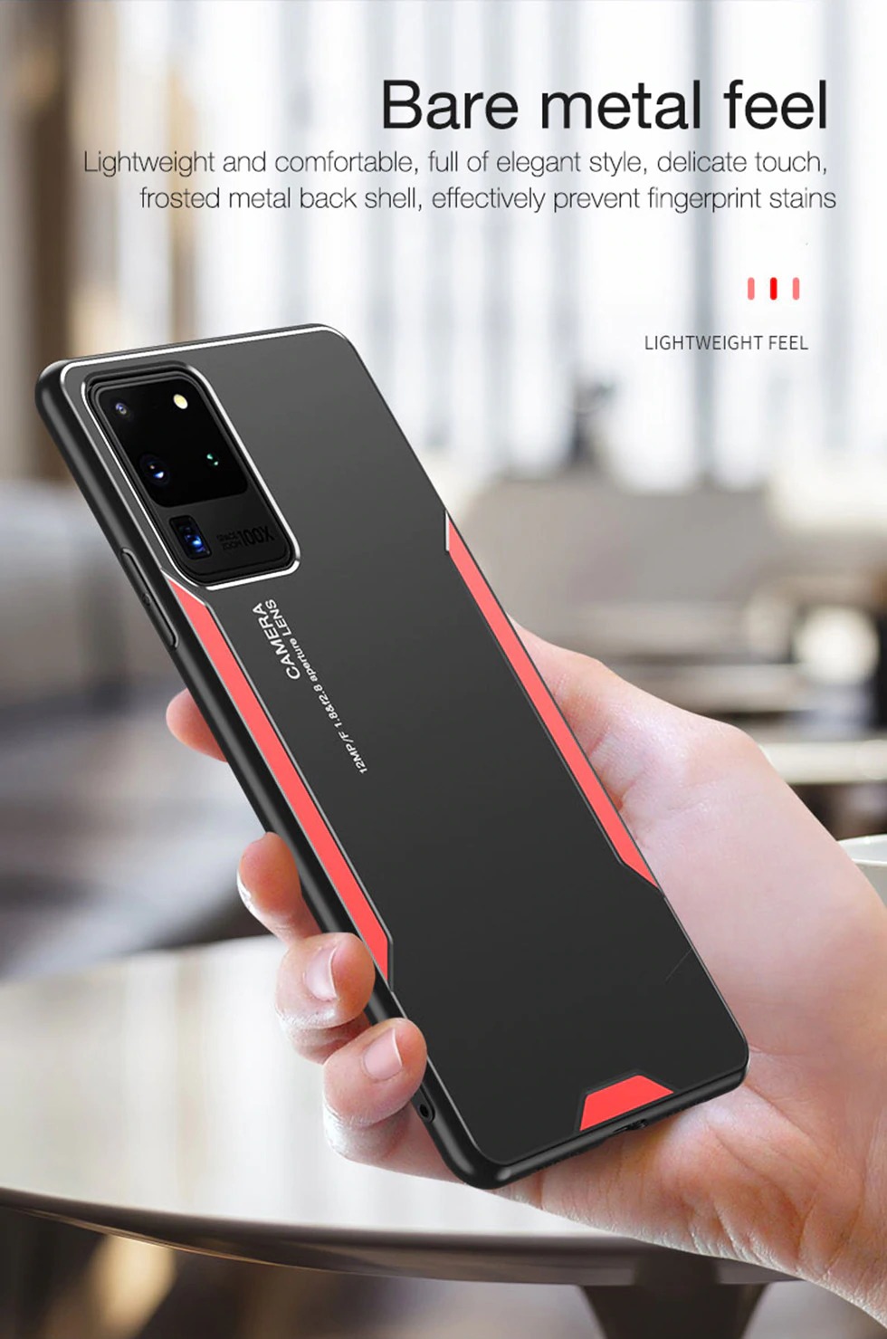 Case Samsung Galaxy Note 20 Ultra / Note 20 Ultra 5G#เคสฝาหลังไฮบริด Metal +TPU Shockproof metal back plate Phone Back Cover