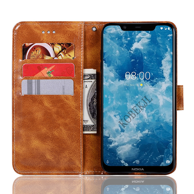 เคส Nokia 8.1 / X7 #เคสฝาพับเกรดพรีเมี่ยมแบบกระเป๋าสตางค์ หนัง PU Vintage