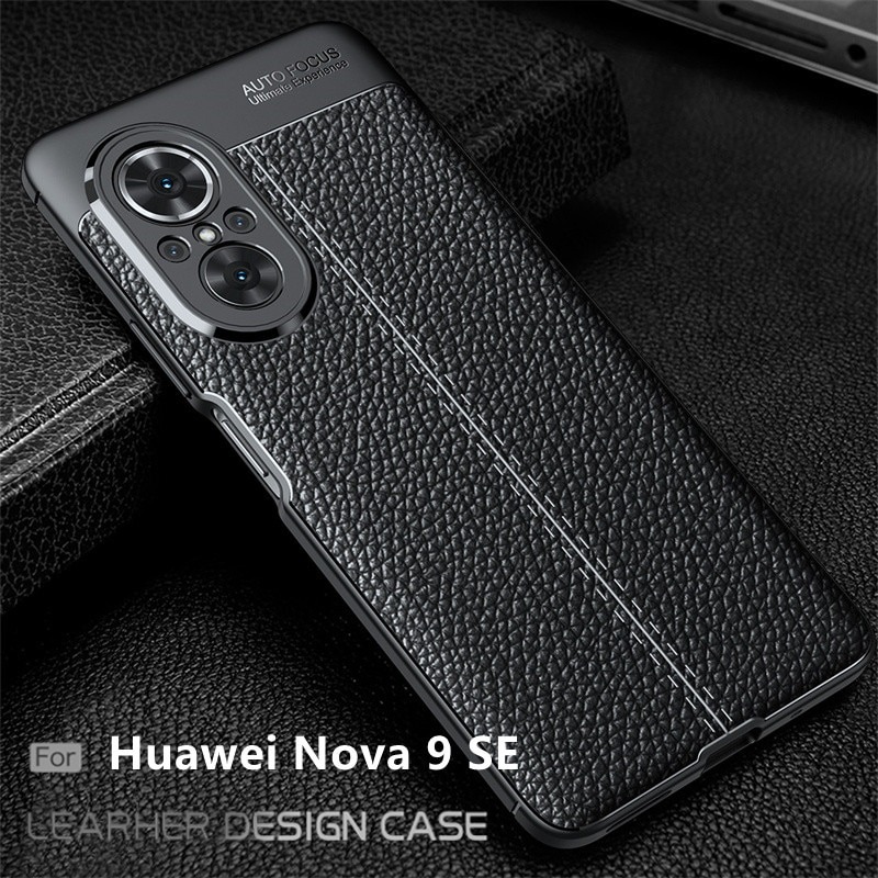 Case Huawei Nova 9 SE#เคสฝาหลัง TPU ผิวลิ้นจี่ช่วยป้องกันลายนิ้วมือและกันลื่นได้ดี
