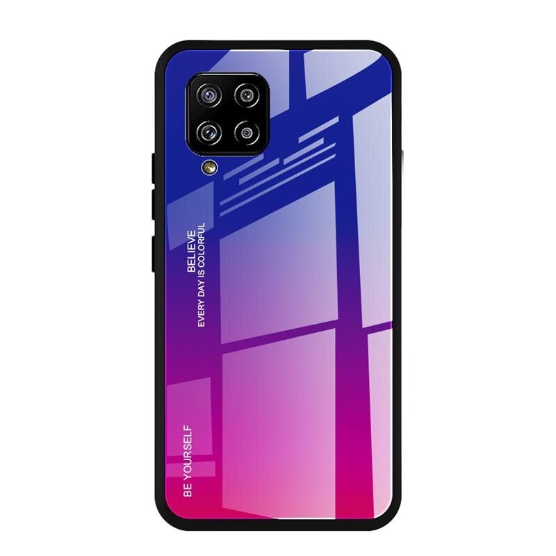 เคส Samsung Galaxy A42 5G #เคสฝาหลัง Gradient Color Glass + PC + TPU Hybrid Case